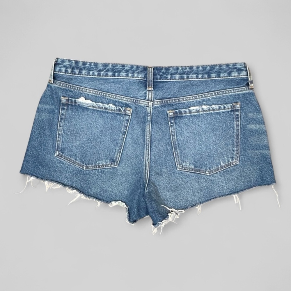 Abercrombie & Fitch Distressed Low Rise Micro Mini Denim Shorts Size 32 / 14 - Picture 3 of 5